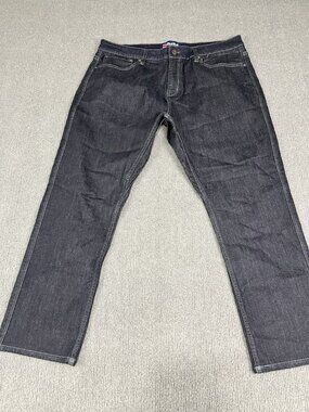 Red Bull Mens Dark Wash Relaxed Taper Denim Jeans 38x30